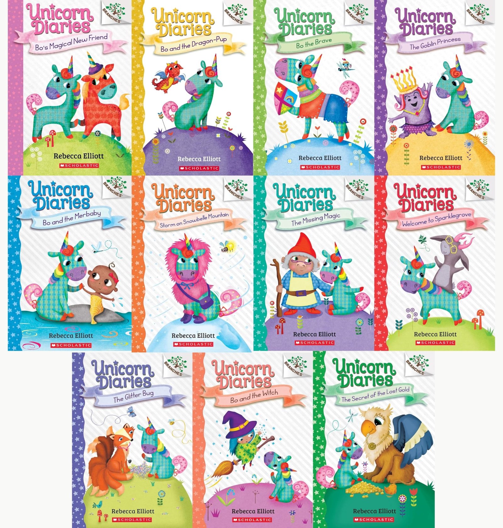 Unicorn Diaries Series Complete collection 1-11 Books set:-Bo's Magical New Friend, Bo and the Dragon-Pup, Bo the Brave,The Goblin Princess, Bo and ... and the Witch and The Secret of the Lost Gold — book cover