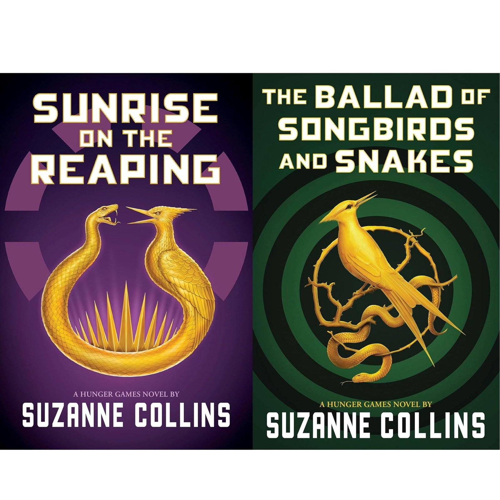 Hunger Games 2-Book Bestseller Collection Set – Sunrise on the Reaping & The Ballad of Songbirds and Snakes by Suzanne Collins — book cover