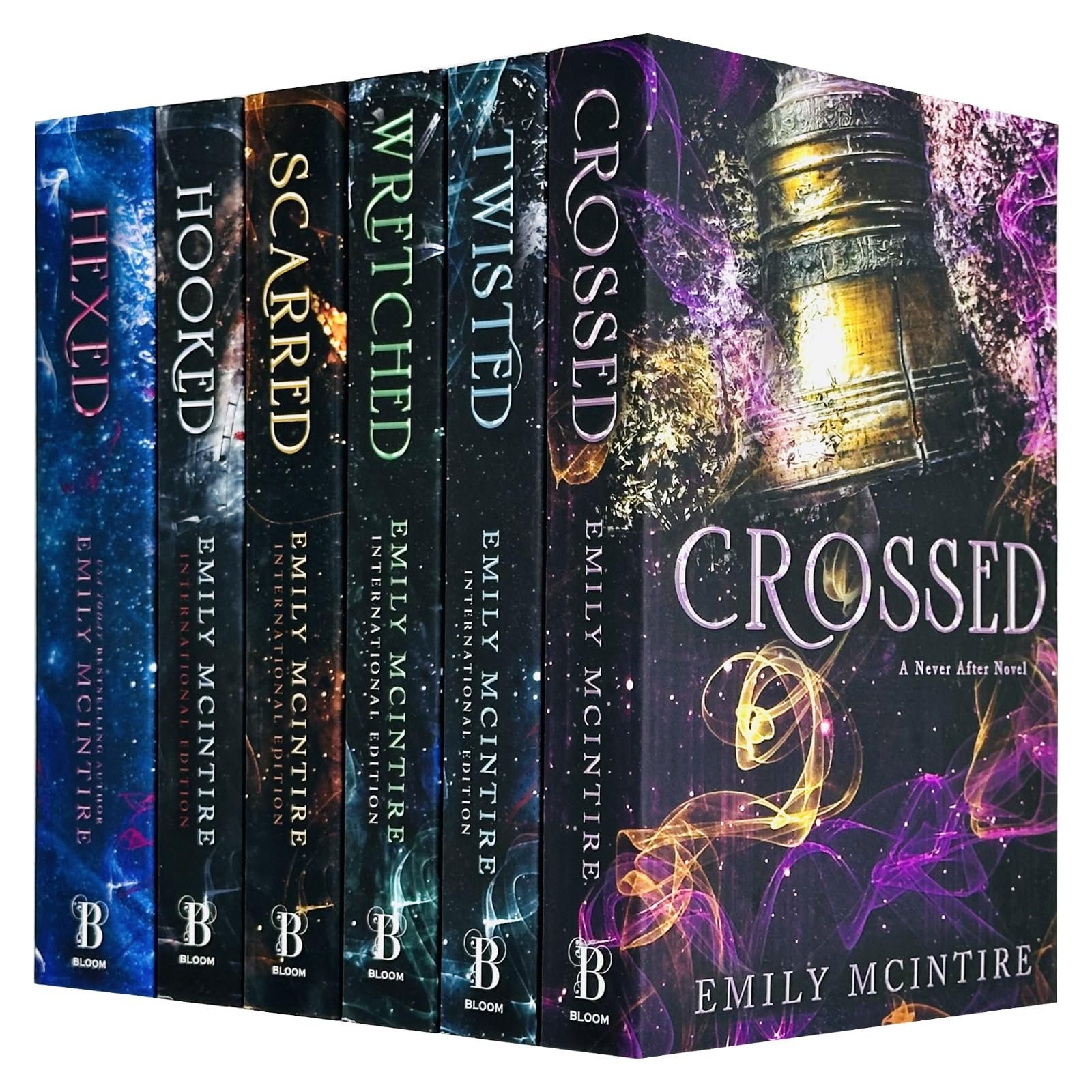 Never After Series Complete 6 Books Collection Set By Emily McIntire (Hexed, Hooked, Scarred, Wretched, Twisted & Crossed) — book cover