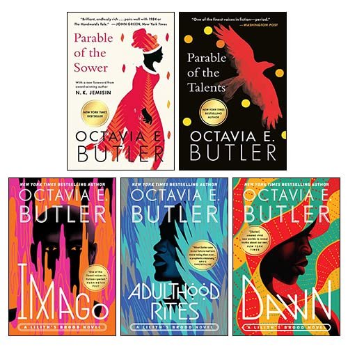 Lilith's Brood & Parable Series Collection 5 Books Set By Octavia Butler (Imago, Adulthood Rites, Dawn, Parable of the Talents, Parable of the Show) — book cover
