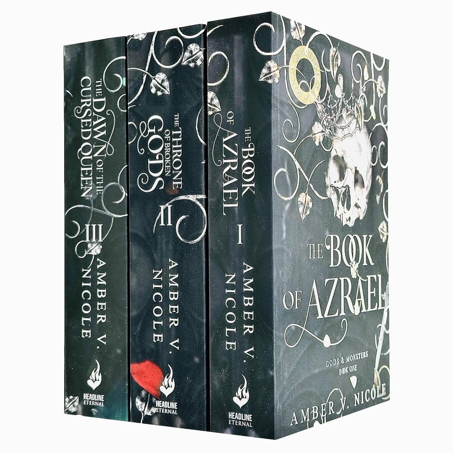 Gods & Monsters Series 3 Books Collection Set (The Book of Azrael, The Throne of Broken Gods, The Dawn of the Cursed Queen) — book cover